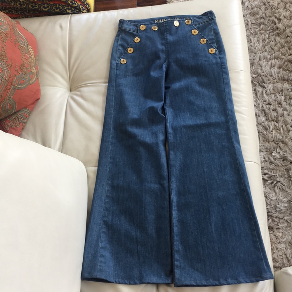 MIH JEANS SAILOR GOLD BELL BOTTOM SEXY NWOT